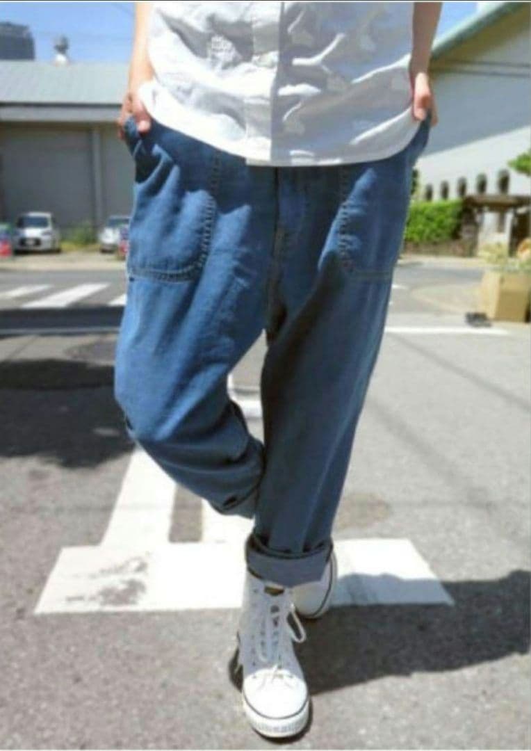 mercibeaucoup メルシーボークーLeeサロペット風サルエルデニム