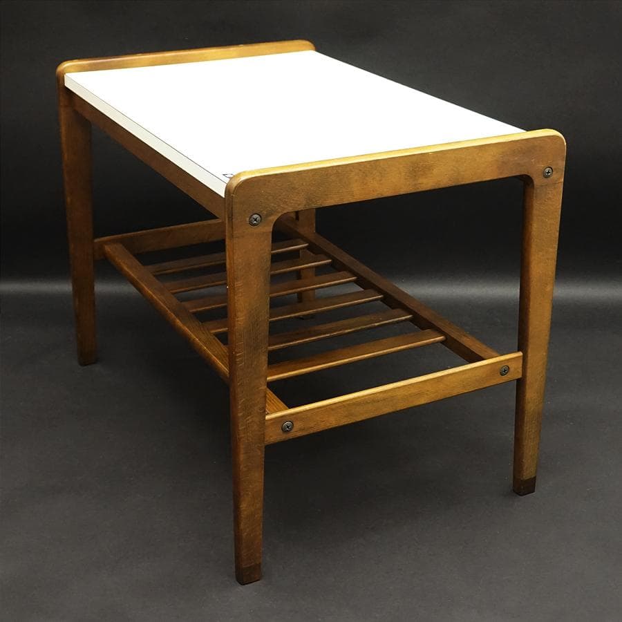 オールドカリモク 白い天板 カフェテーブル ローテーブル サイドテーブル レトロ