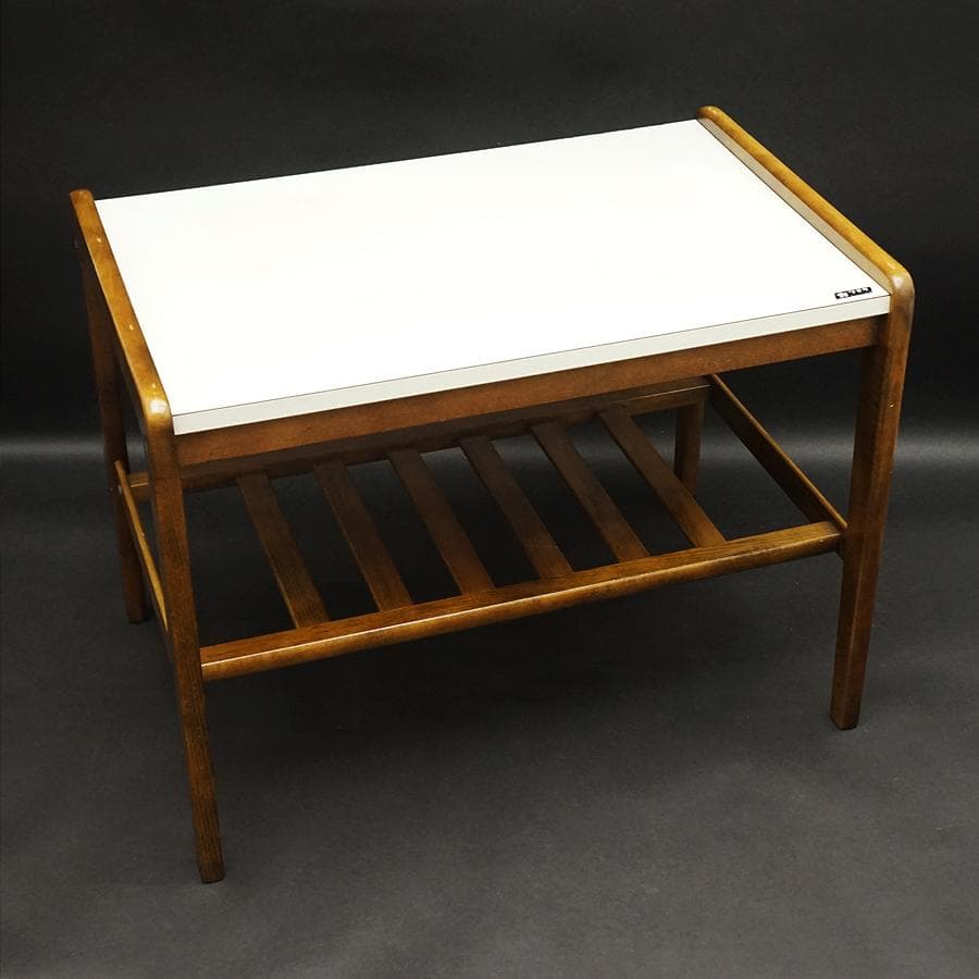 オールドカリモク 白い天板 カフェテーブル ローテーブル サイドテーブル レトロ