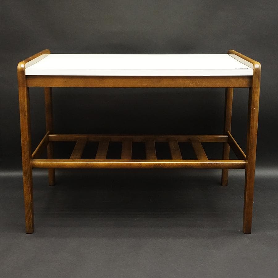 オールドカリモク 白い天板 カフェテーブル ローテーブル サイドテーブル レトロ