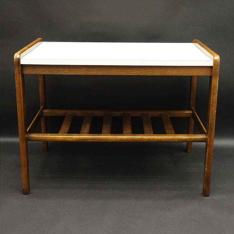 オールドカリモク 白い天板 カフェテーブル ローテーブル サイドテーブル レトロ