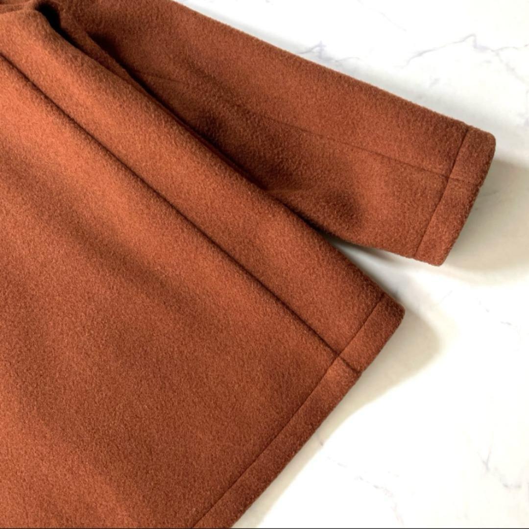 ダントン DANTON ウールモッサ ノーカラージャケット ブラウン Mサイズ