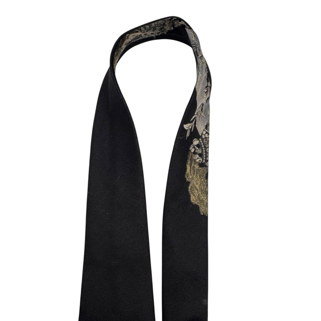 GIANNI VERSACE ヴェルサーチ ネクタイ ジャガード 黒 シルク