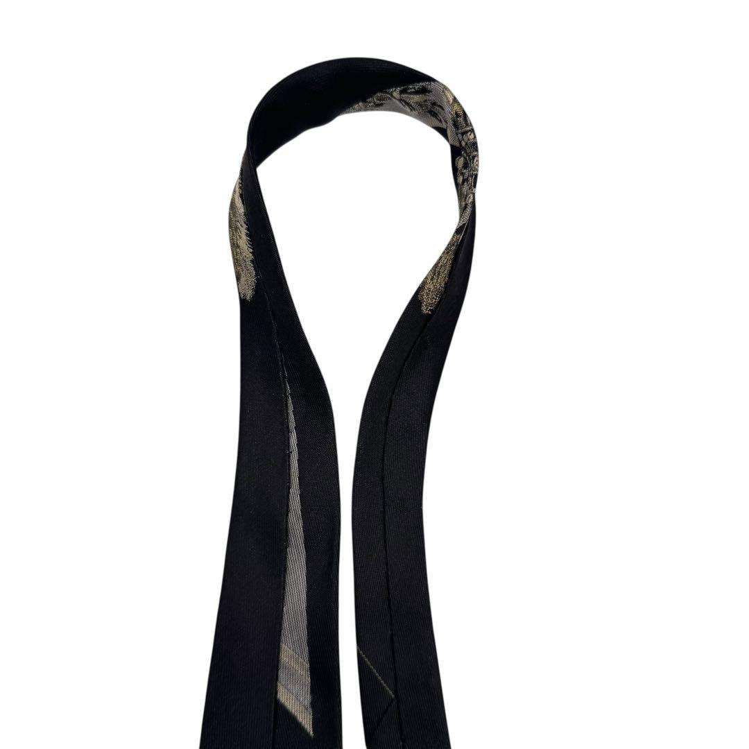 GIANNI VERSACE ヴェルサーチ ネクタイ ジャガード 黒 シルク