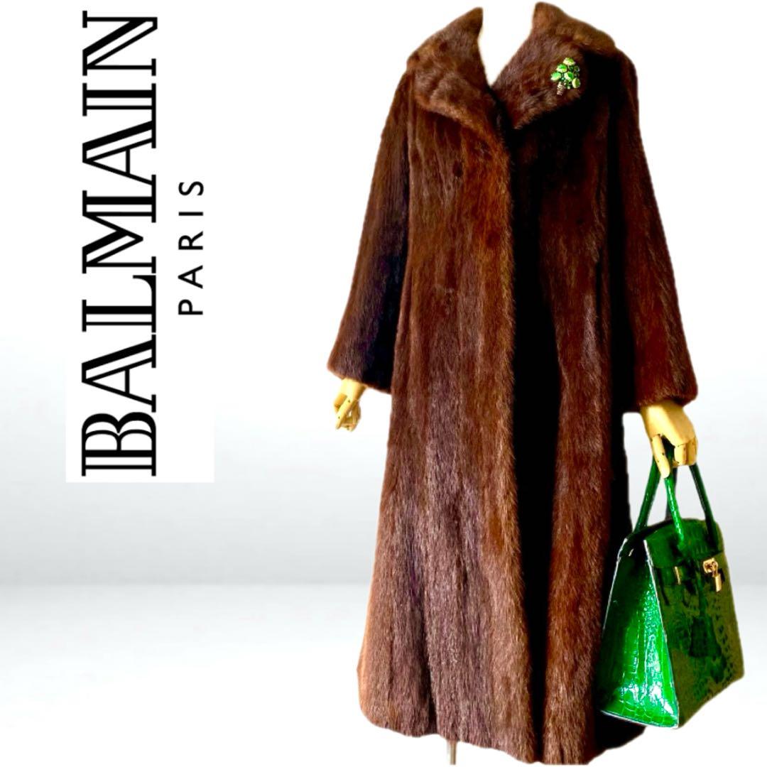 最高峰✨◆BALMAIN◆380万 仏 極上マホガニーミンクファーコート
