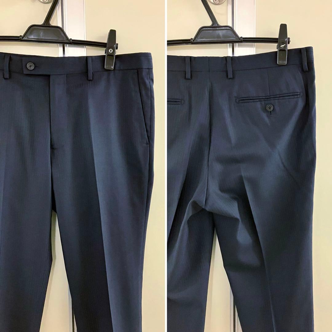 〓 〓 NAVY SILK×WOOL バーズアイ スーツ