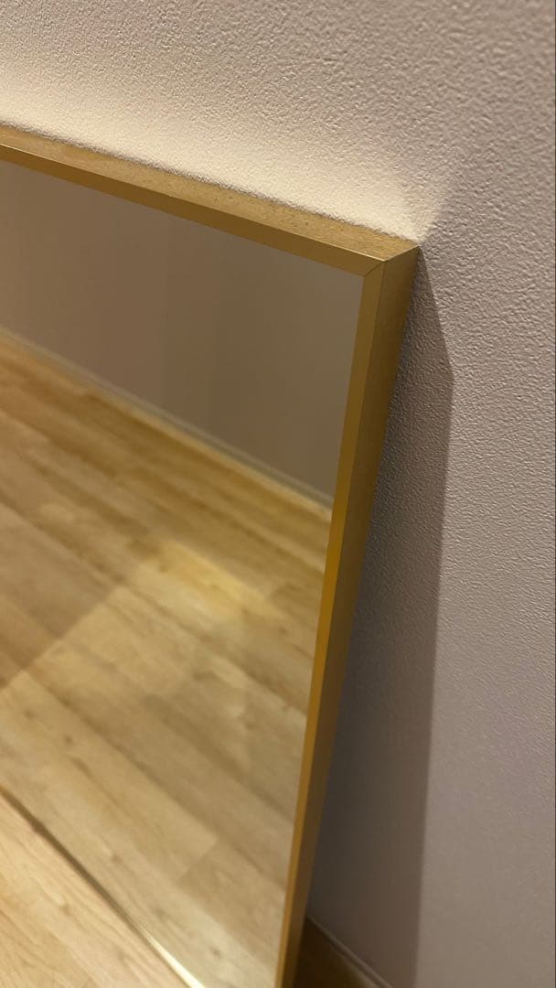 【スタイリングウォールミラー】スレンダーミラー　ゴールド　美容室　壁掛け