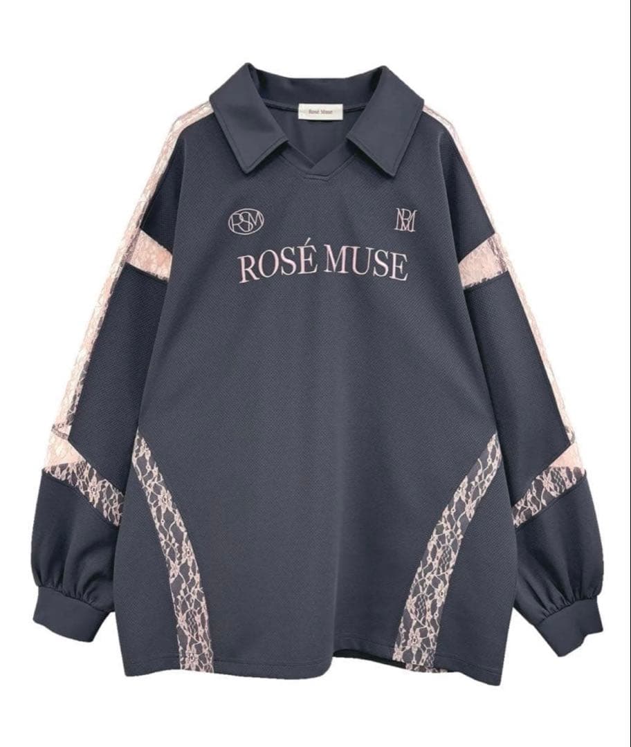 ワンピース lace point over size uniform L/S polo