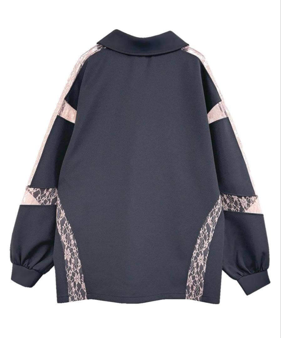 ワンピース lace point over size uniform L/S polo