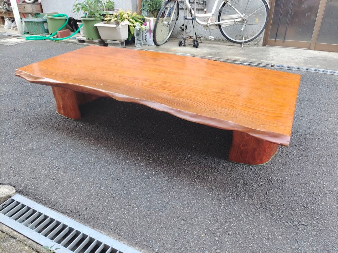 屋久杉 一枚板 極上木目 天然木総無垢 良質木目 座卓 ローテーブル 座敷机