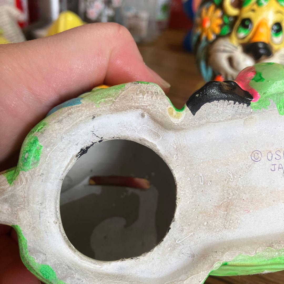 カラフルな貯金箱置物セットレトロヒッピーサイケ