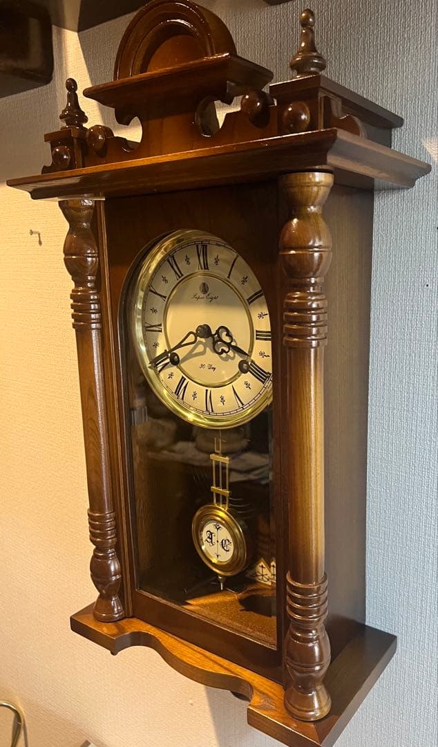 愛知30DAY SuperLight振り子時計ゼンマイ掛け時計柱時計ボンボン時計