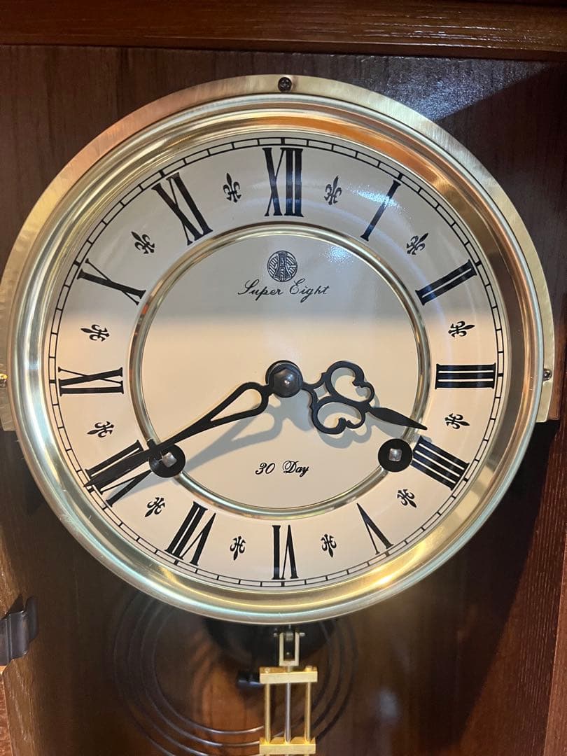 愛知30DAY SuperLight振り子時計ゼンマイ掛け時計柱時計ボンボン時計