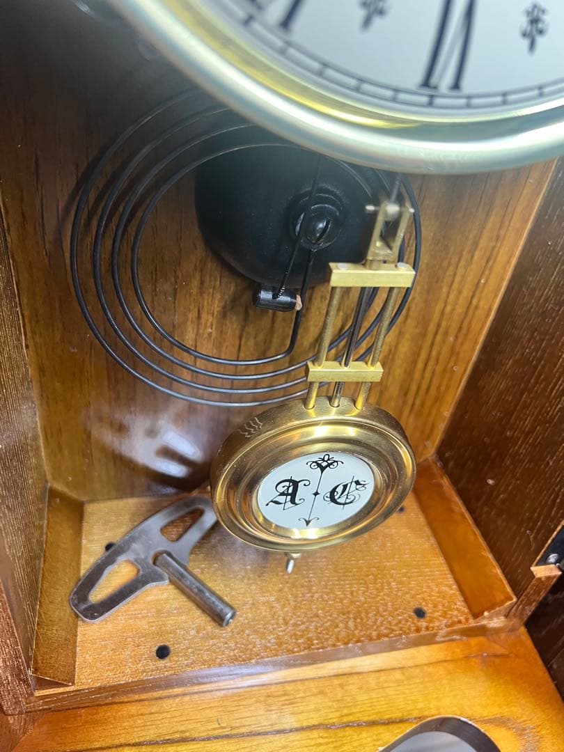 愛知30DAY SuperLight振り子時計ゼンマイ掛け時計柱時計ボンボン時計