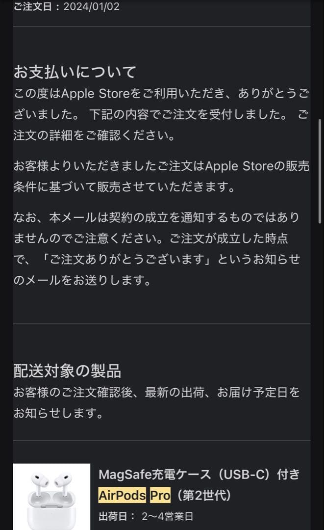 Apple AirPods Pro2 USB type C中古