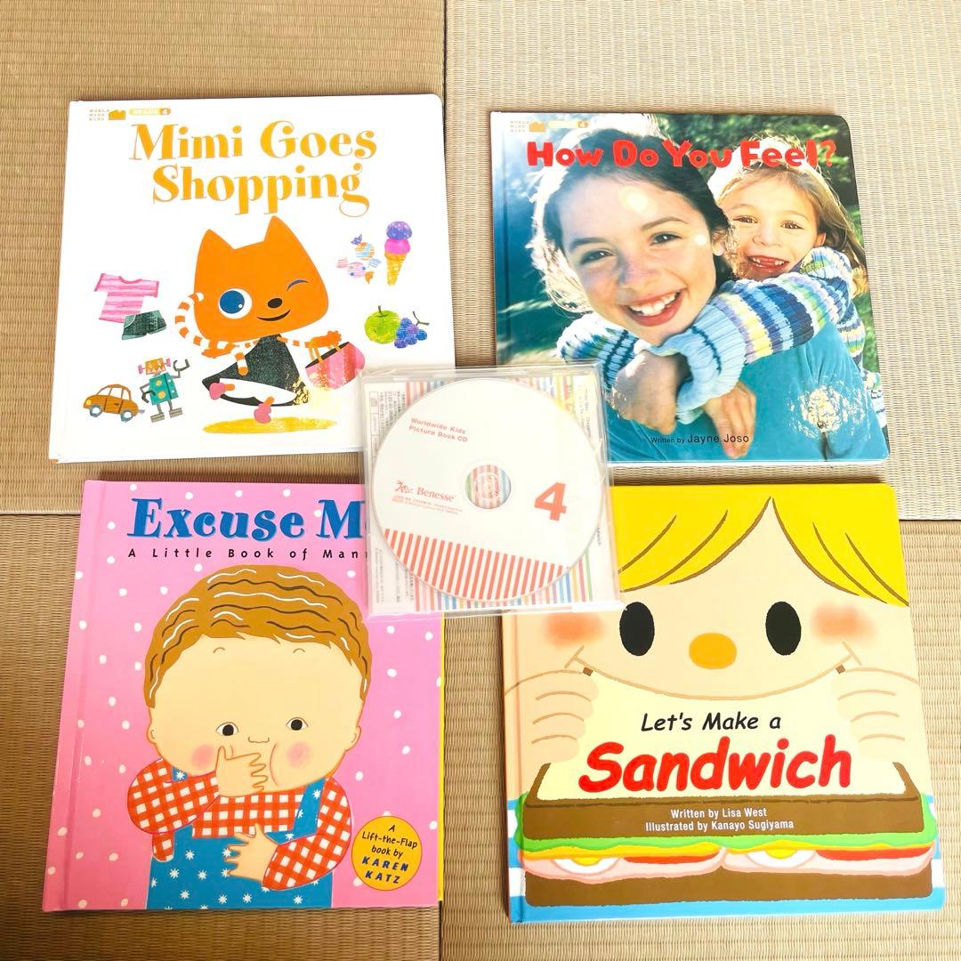 ほぼ未使用★ワールドワイドキッズ 英語絵本 CD+musicCD WWK