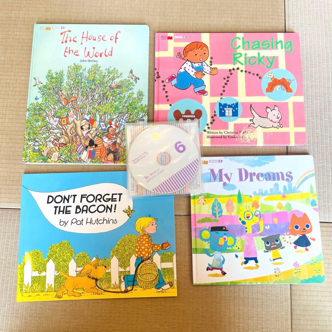 ほぼ未使用★ワールドワイドキッズ 英語絵本 CD+musicCD WWK
