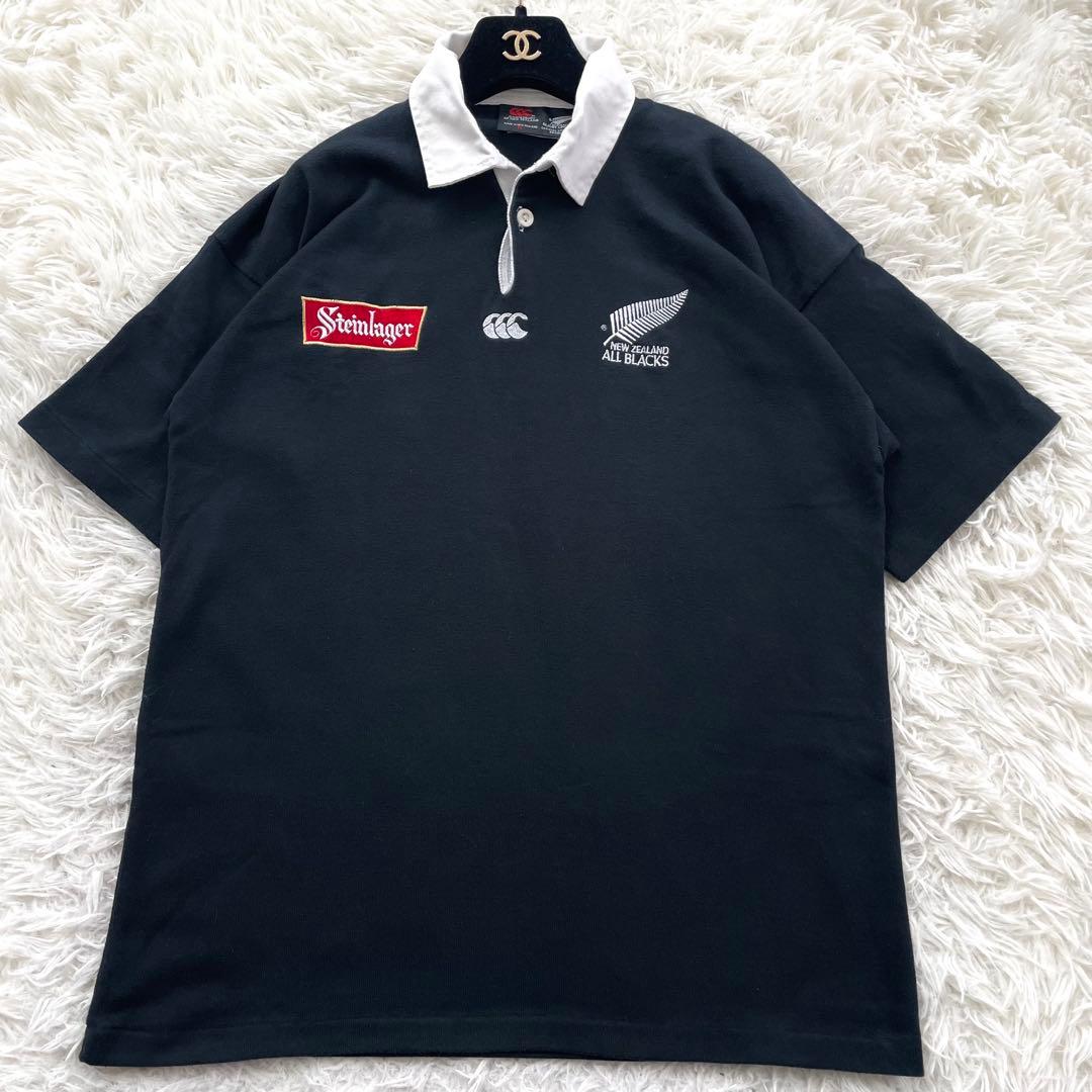 canterbury 90s オールブラック　スタインラガー　半袖　ポロシャツ