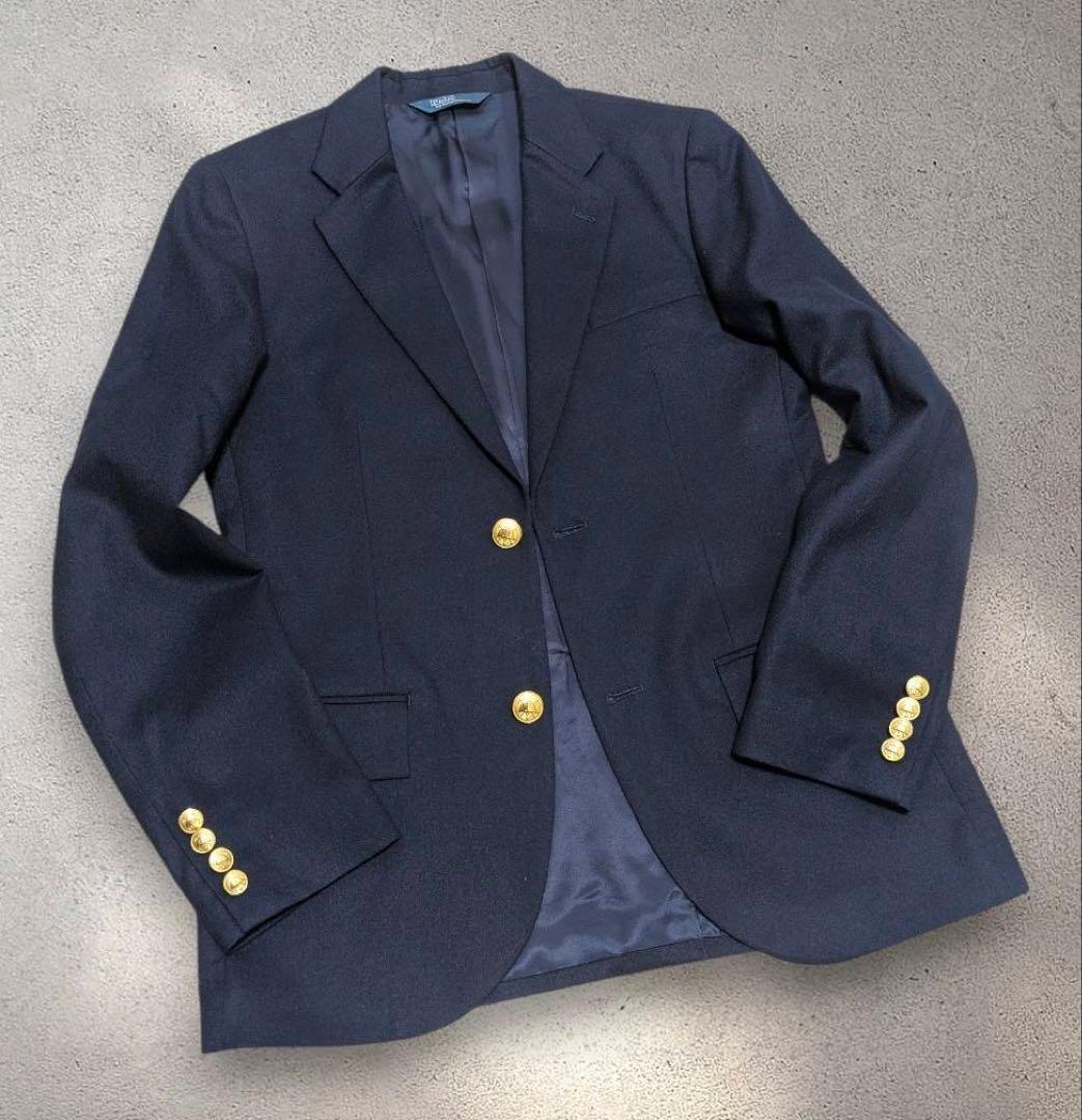 【日本製】ポロラルフローレン 金ボタン テーラードジャケット 紺ブレ 160