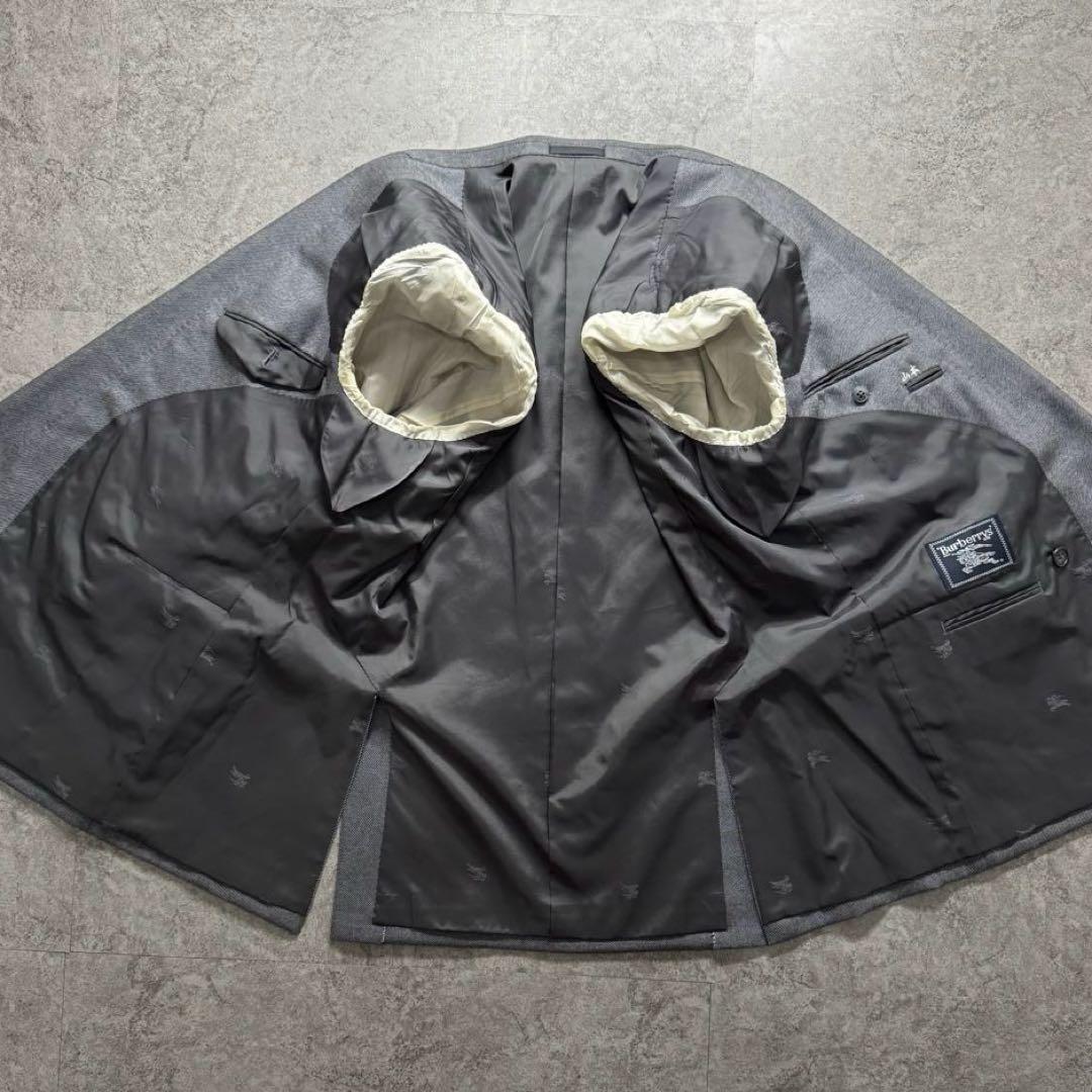 Burberrys セットアップ ダブルスーツ グレー　極上ウール　銀ボタン