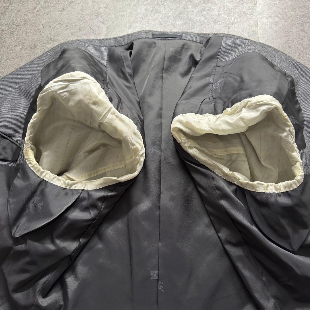 Burberrys セットアップ ダブルスーツ グレー　極上ウール　銀ボタン