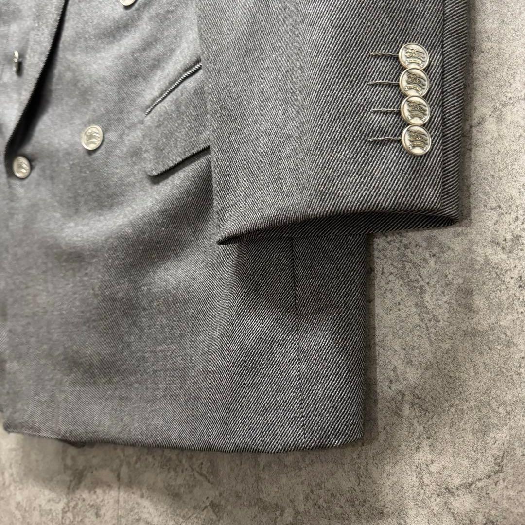 Burberrys セットアップ ダブルスーツ グレー　極上ウール　銀ボタン