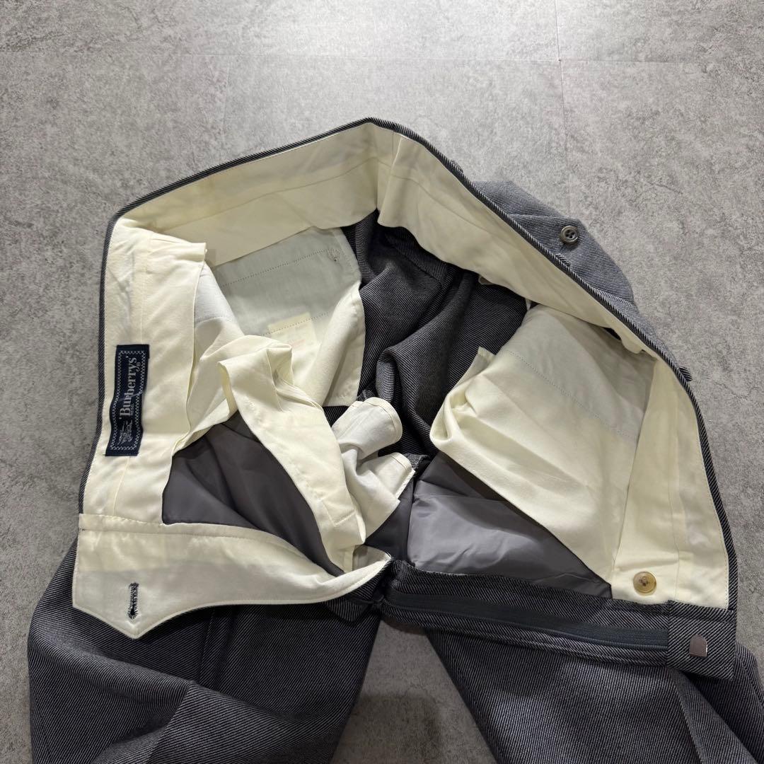 Burberrys セットアップ ダブルスーツ グレー　極上ウール　銀ボタン