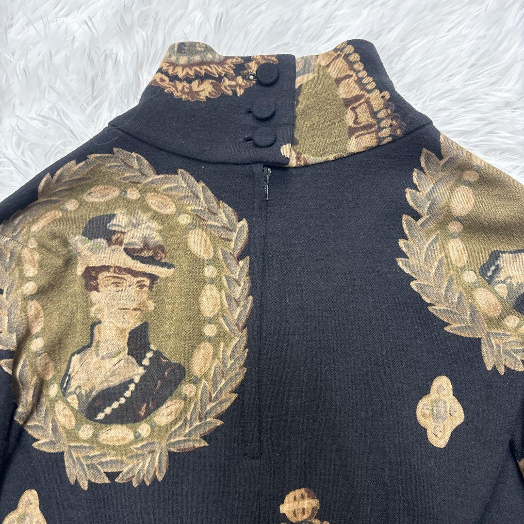 トクコプルミエヴォル ブローチ 中世ヨーロッパ モックネック チュニック　黒