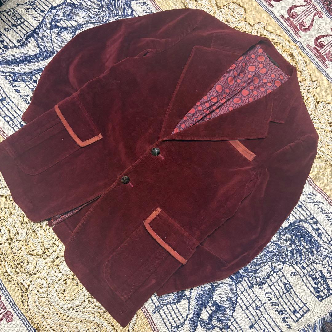 70s USA製 ベロア レザー テーラードジャケット60s 50s