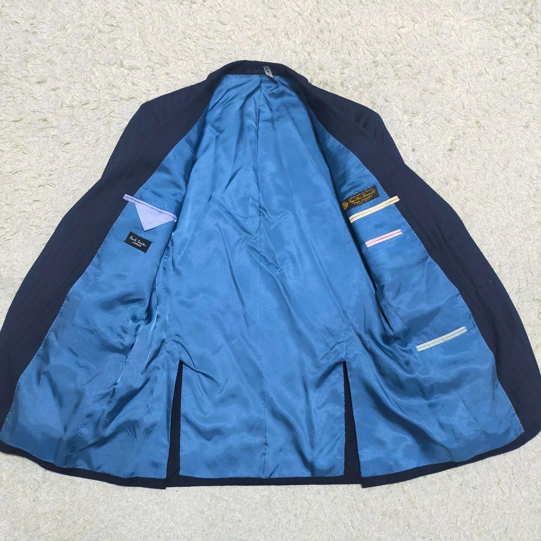 【紳士の装い】ポールスミス×ロロピアーナ・スーツ・4シーズン・紺ストライプ・M