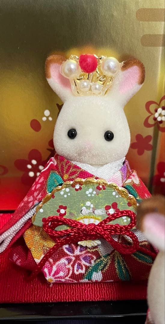 雛人形 シルバニア赤ちゃん ケース入り 2段飾り 三人官女