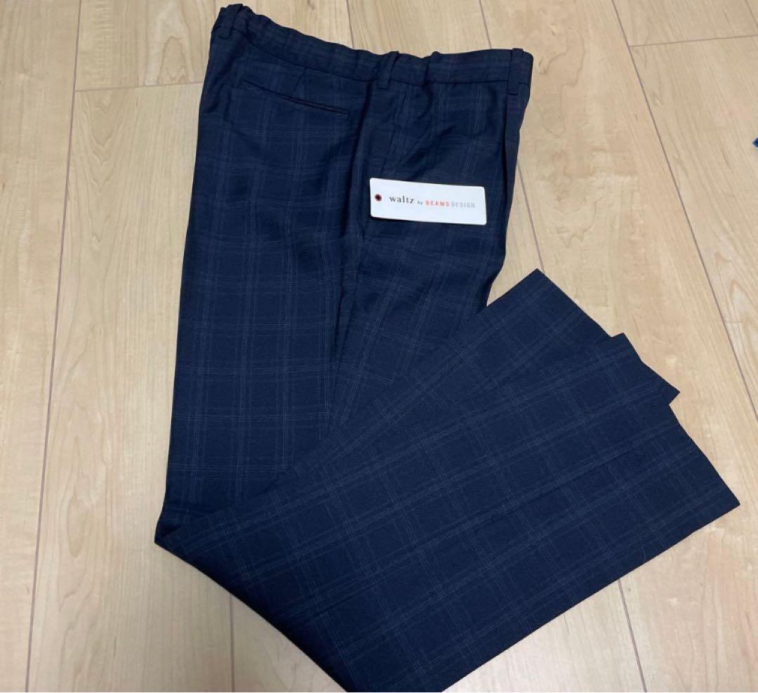 ネイビー チェック柄 スーツ ベスト付き　170 卒業式