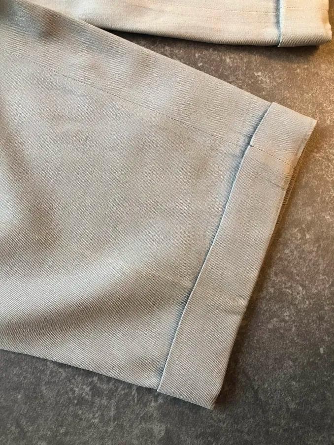 40s 50s ベージュ×カーキ×グレー ウールレーヨン混紡 ギャバスラックス