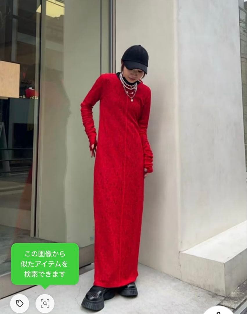 MAISON SPECIAL マキシ丈レースワンピース レッド