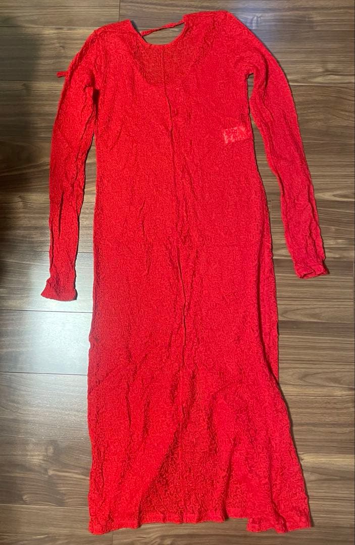 MAISON SPECIAL マキシ丈レースワンピース レッド