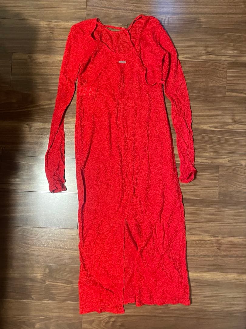 MAISON SPECIAL マキシ丈レースワンピース レッド