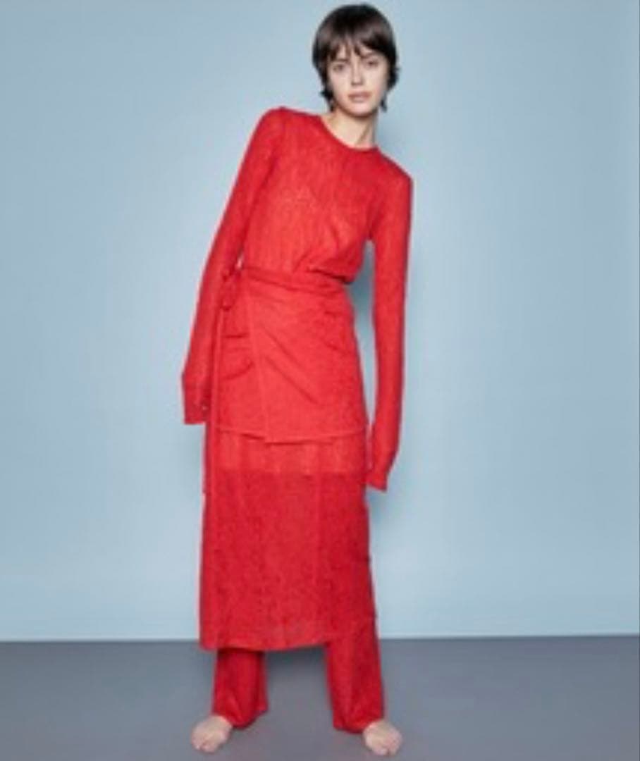 MAISON SPECIAL マキシ丈レースワンピース レッド