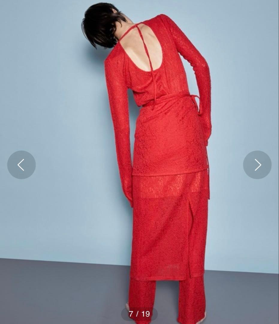 MAISON SPECIAL マキシ丈レースワンピース レッド