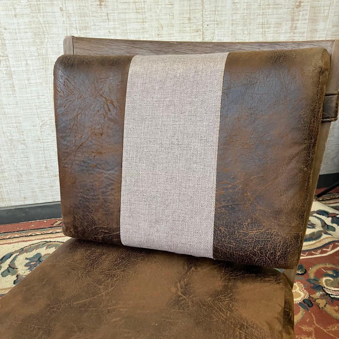 ①北欧レトロ 上久商店 大川家具 ノゾミ 回転式 天然木製椅子 アームレスチェア