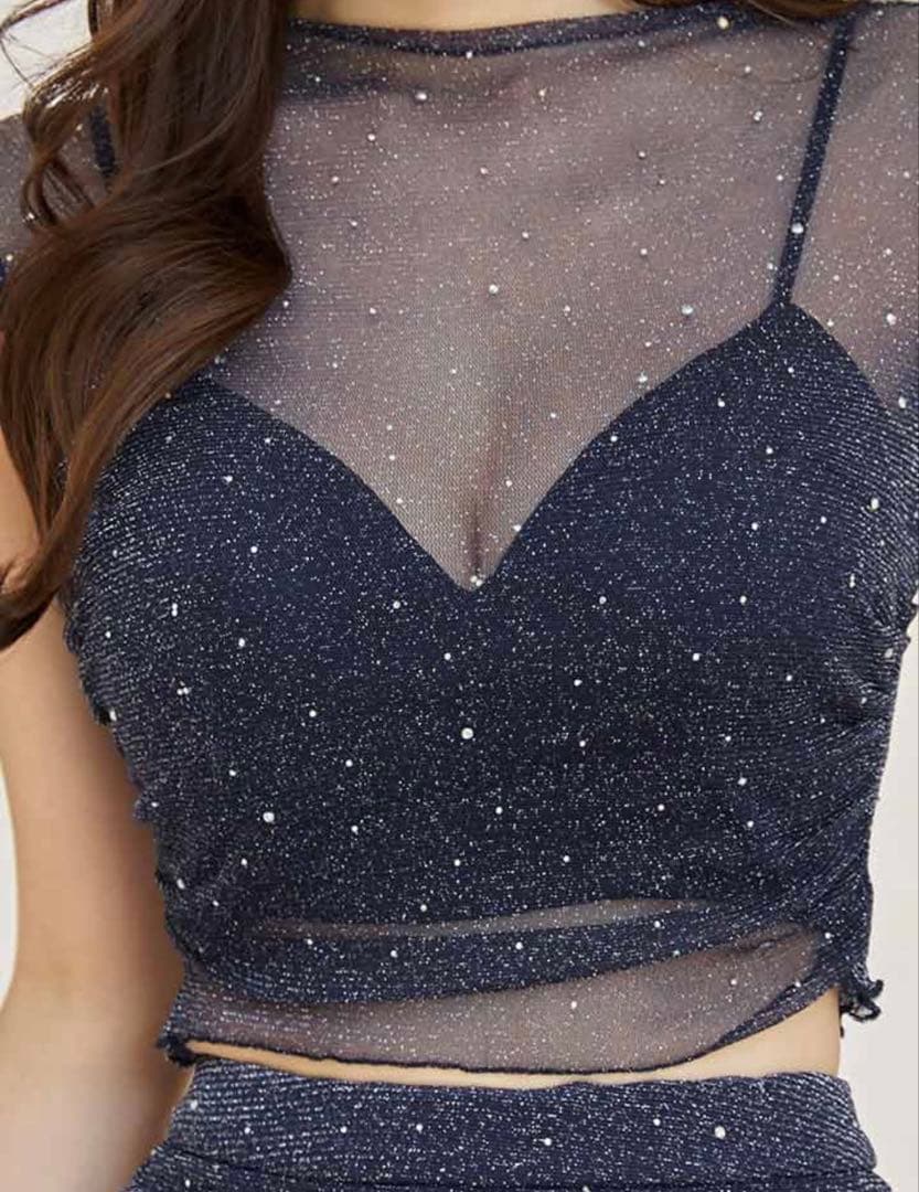 【Jewels】シアーラメビジューセットアップミニドレス Sサイズ