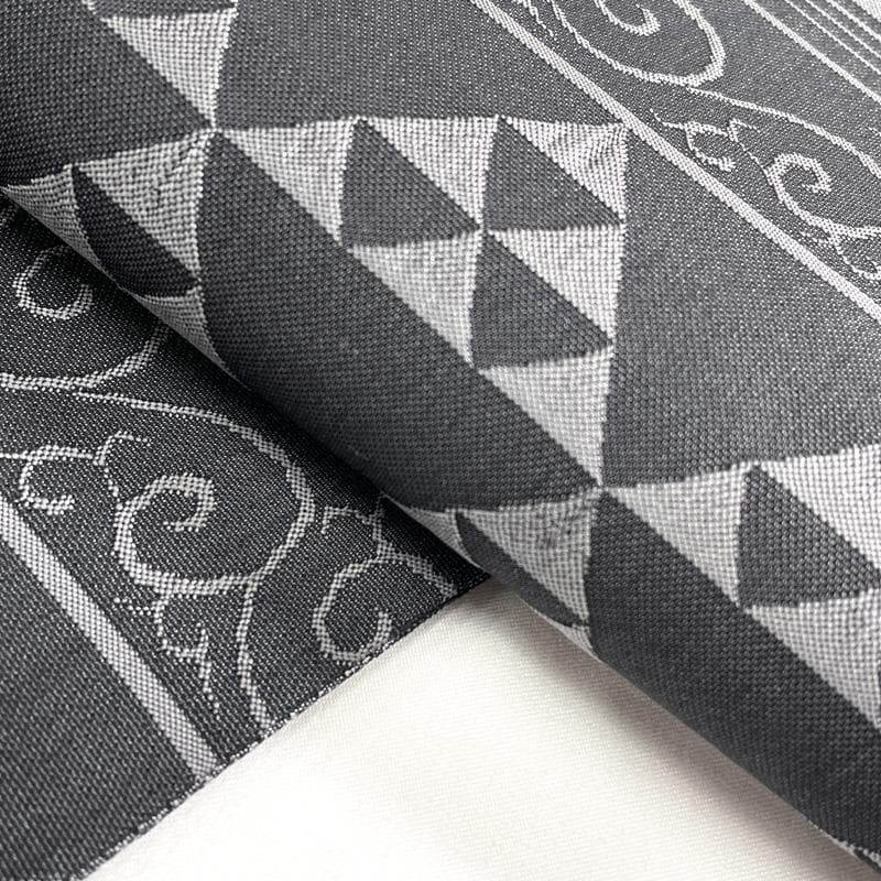 512my135△鱗文 唐草 変わり市松 金糸 モダン リバーシブル 袋帯△美品