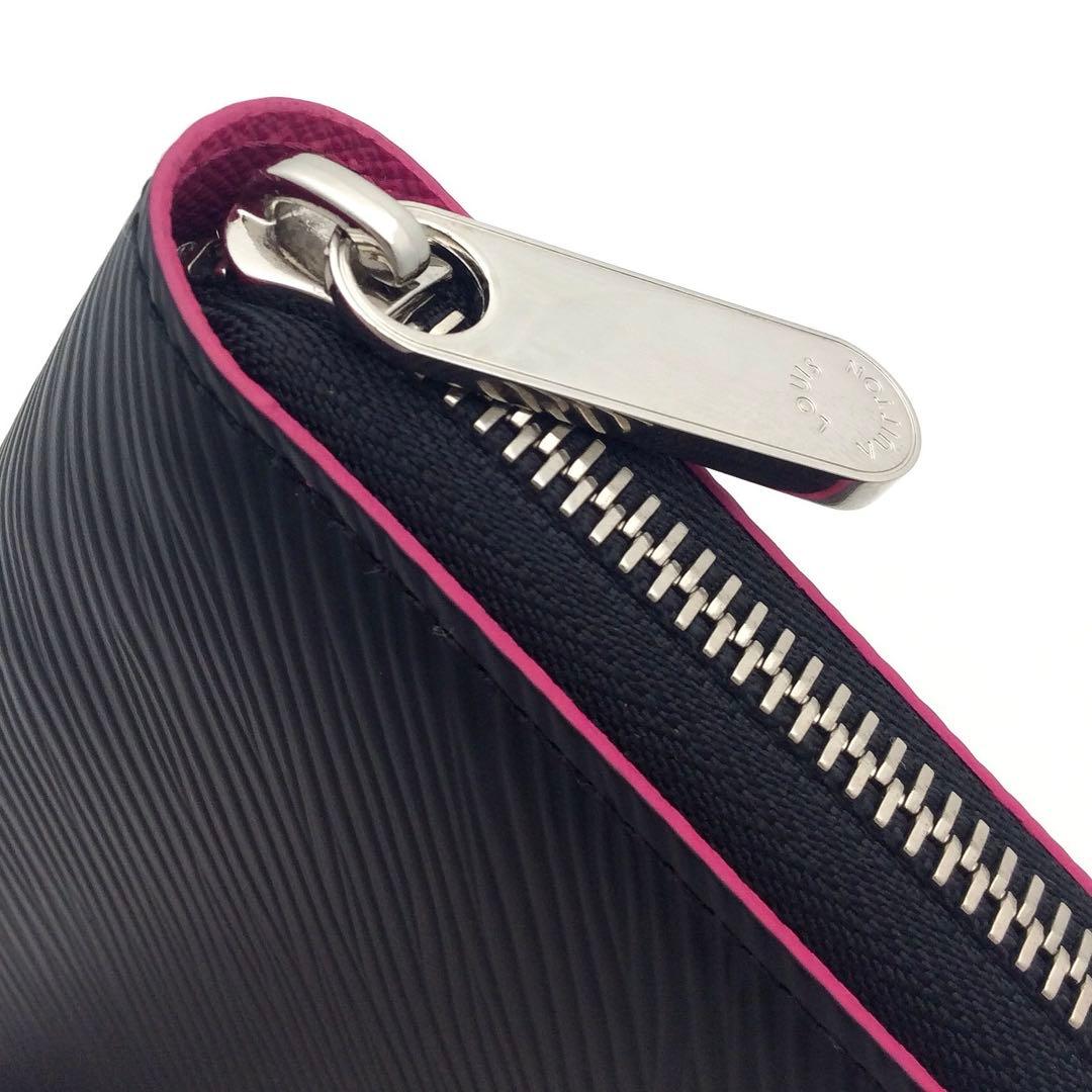 ルイヴィトン エピ 黒 ノワール ホットピンク 長財布 ジッピーウォレット