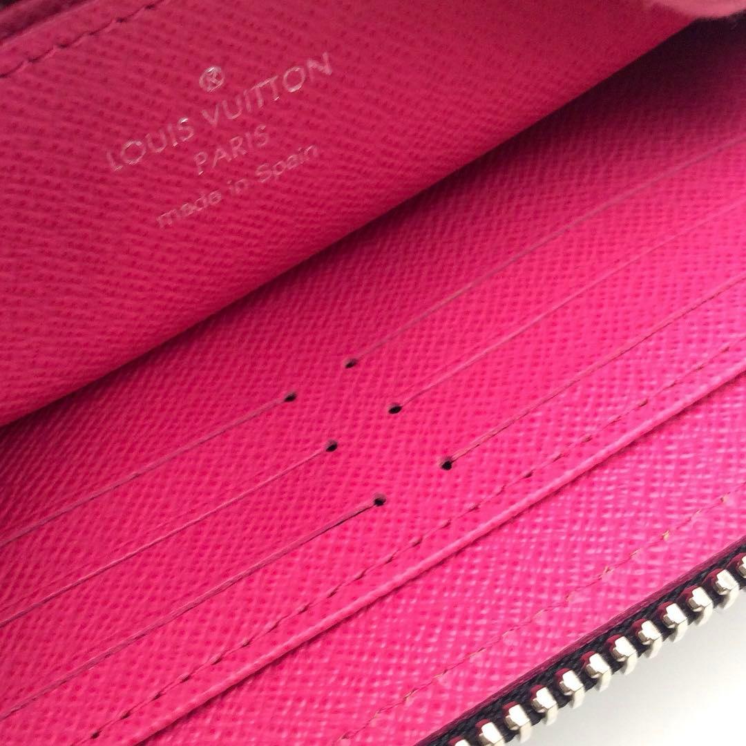 ルイヴィトン エピ 黒 ノワール ホットピンク 長財布 ジッピーウォレット