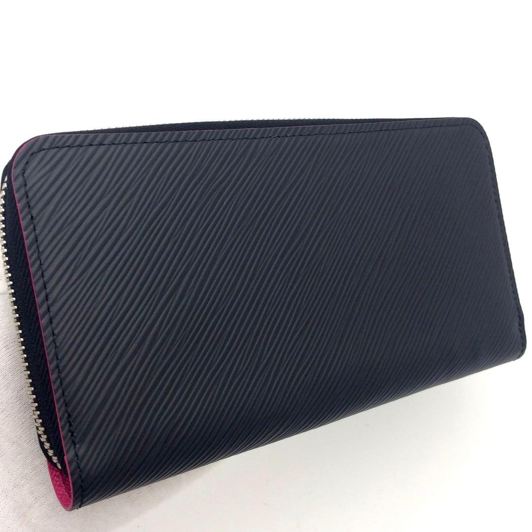 ルイヴィトン エピ 黒 ノワール ホットピンク 長財布 ジッピーウォレット