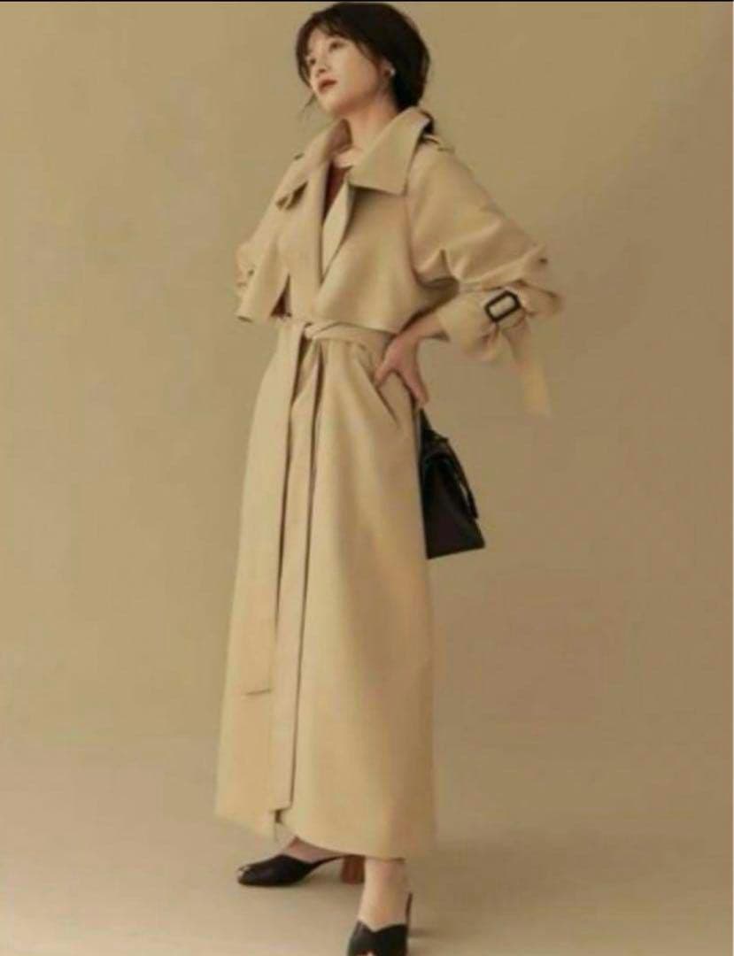 L'Or stand collar long coat トレンチコート