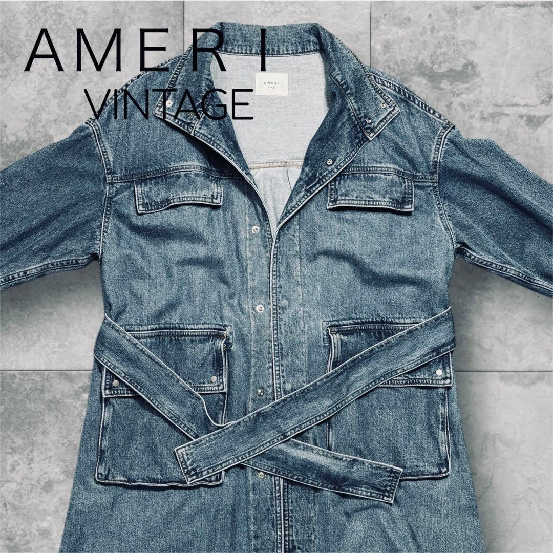 極美品 アメリ デニム ワーク ロングコート AMERI マキシ丈オーバーサイズ