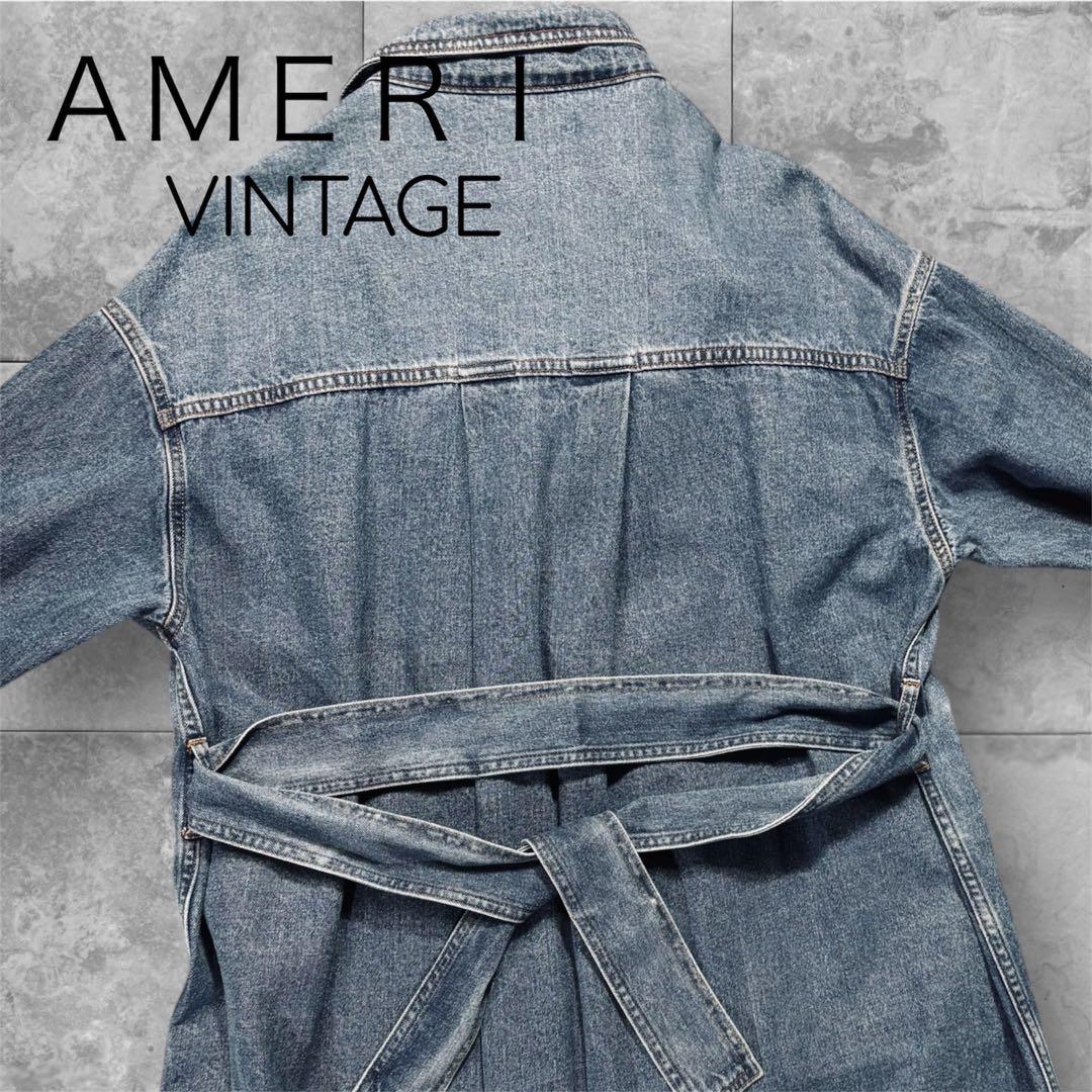 極美品 アメリ デニム ワーク ロングコート AMERI マキシ丈オーバーサイズ