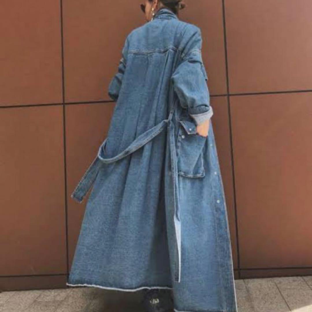 極美品 アメリ デニム ワーク ロングコート AMERI マキシ丈オーバーサイズ