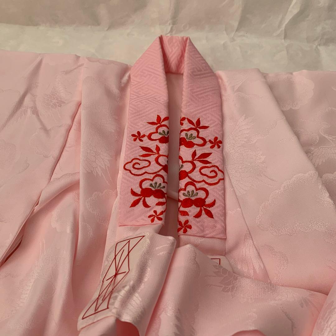 正絹　お仕立て　七五三　3歳　女の子　セット(長襦袢,被布,足袋付き) ピンク