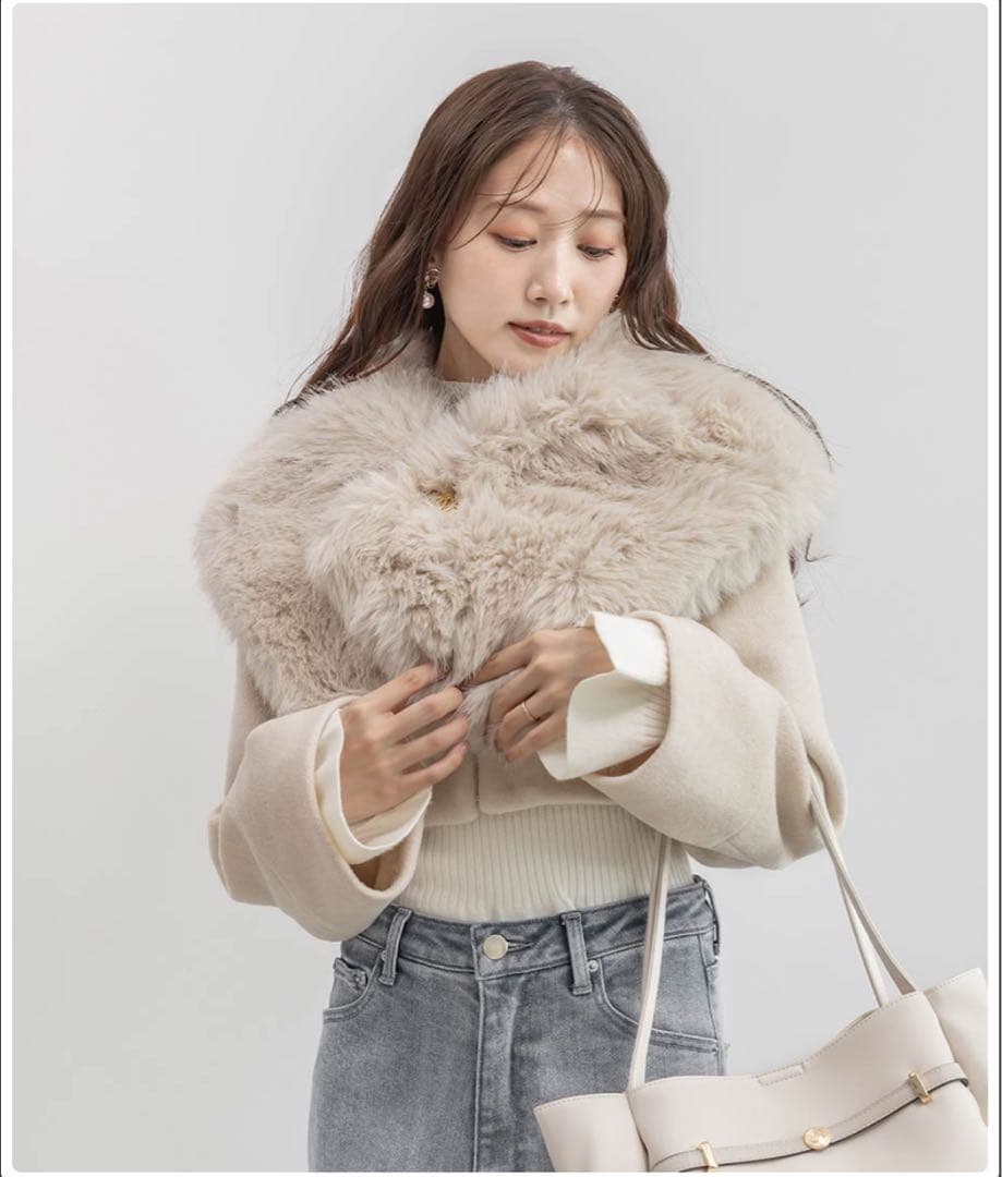 RANDA ランダ 2WAY フェイクファー ショート ジャケット